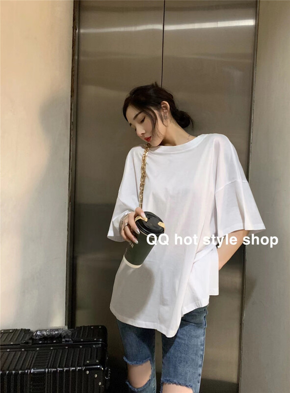 [QQ shop] casual design back short sleeve T-shirt 9950-1\ozq