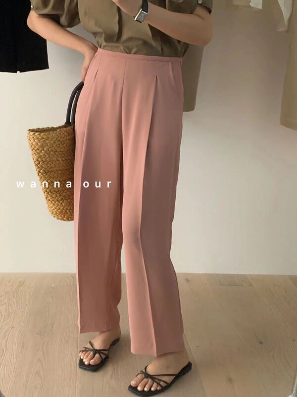 [wanna] straight loose and versatile pants 89280\zxl