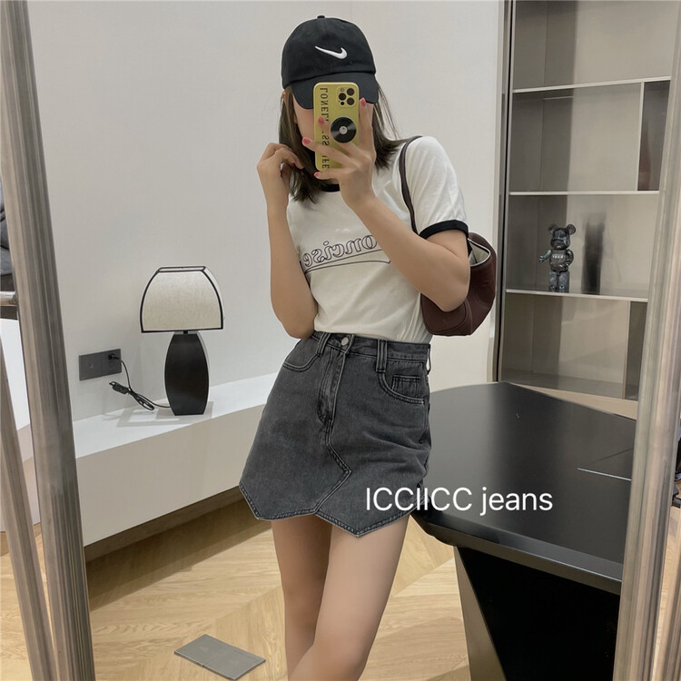 [icciicc] irregular and versatile denim skirt ys1-900393\cls