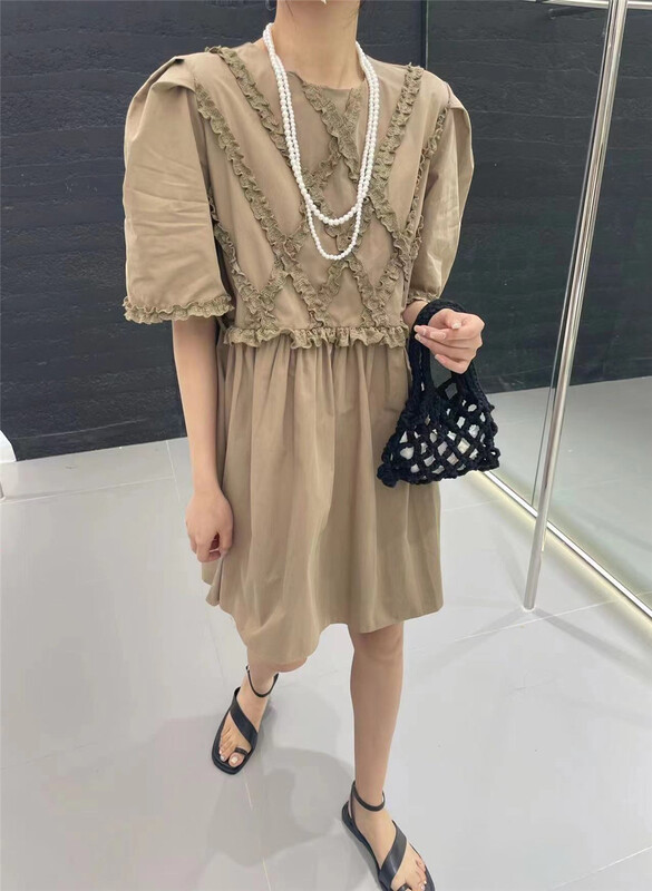 [rich rich] round neck pleated lady dress 2552 \hyy