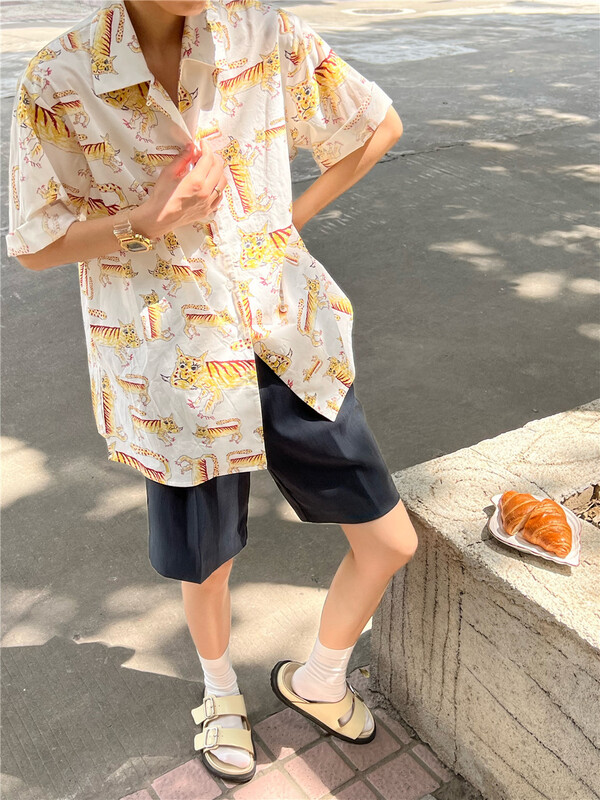 Original price 94.99! [JY] fashionable and versatile cartoon pattern flower shirt jy6642\cls