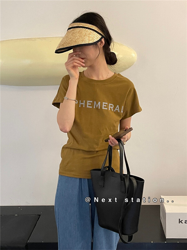 [next station] Korean loose fashion letter short sleeve T-shirt 22289\zjy