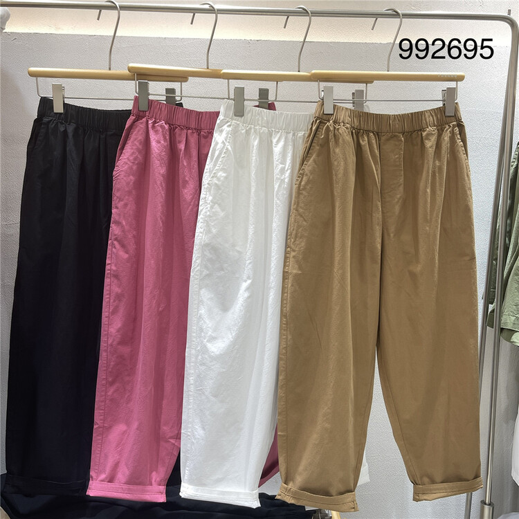 [twenty printed wood] elastic waist clean comfortable casual pants 992695\l