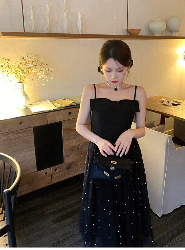 [x · h studio] bow tie, nail bead, one line collar, suspender dress ys1-3159\ozq