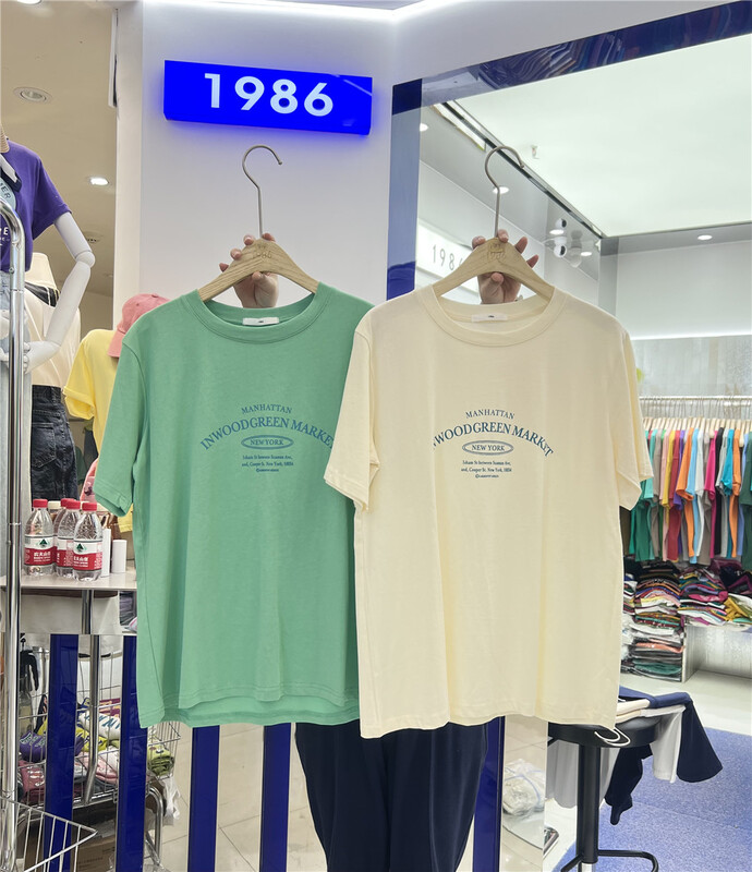 [1986] simple casual letters versatile short sleeve T-shirt f3804\lsl
