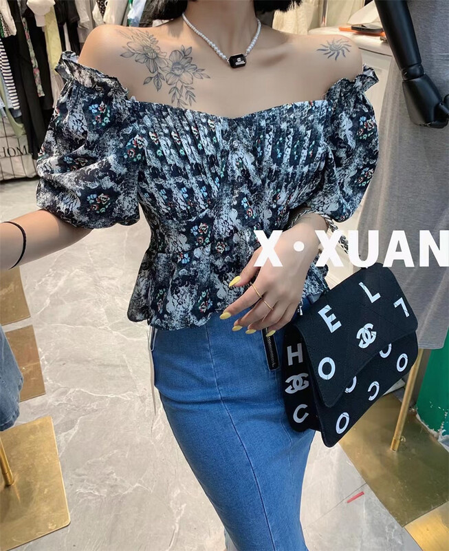 [x.xan] a small woman can have a straight neck and slim down with broken flowers 7551\pcz