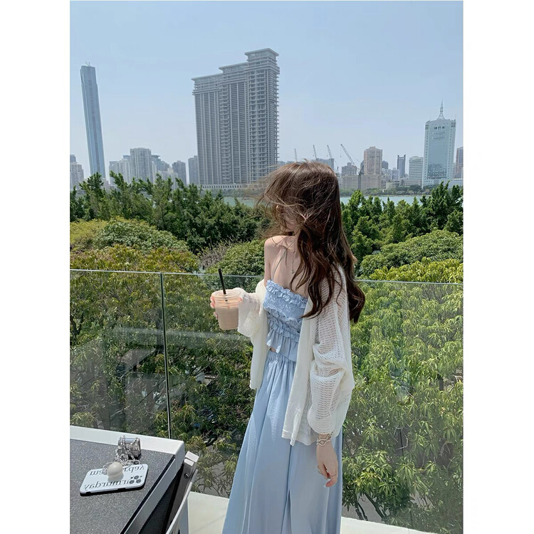 [x · h studio] lace neck Strapless + loose pants set m550\ozq