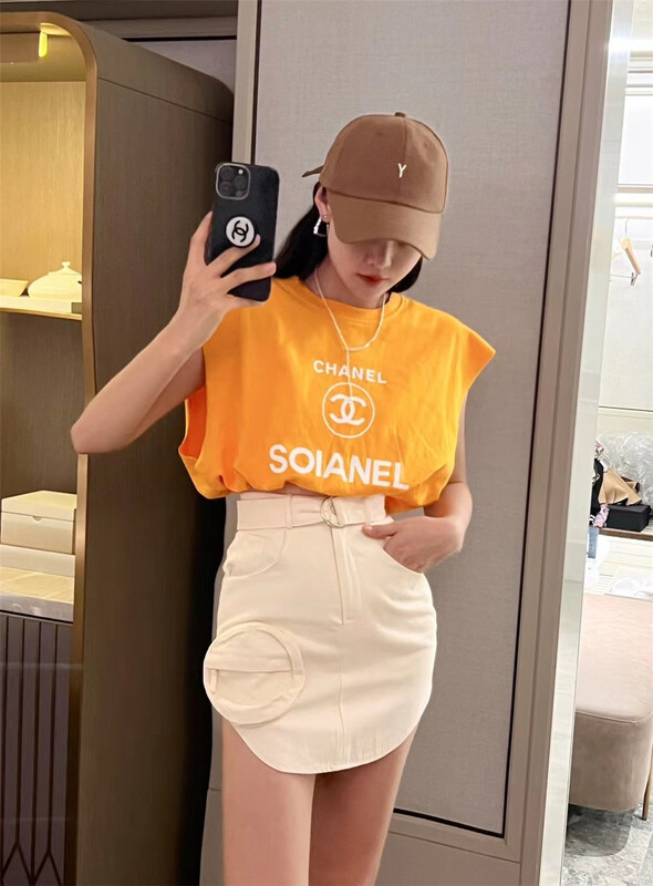 [E.S] casual slim solid color skirt (with belt) 2218\lsw