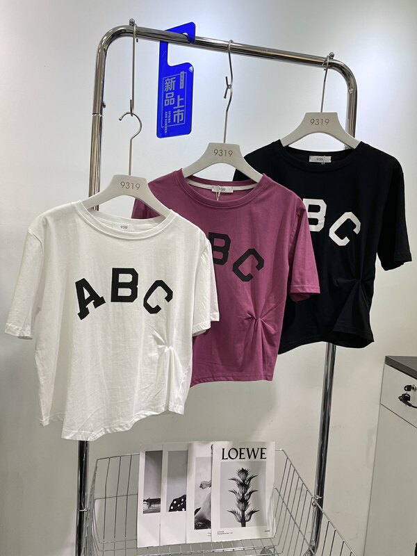 [9319] simple fashion kink ABC short sleeve T-shirt 8181-1\l