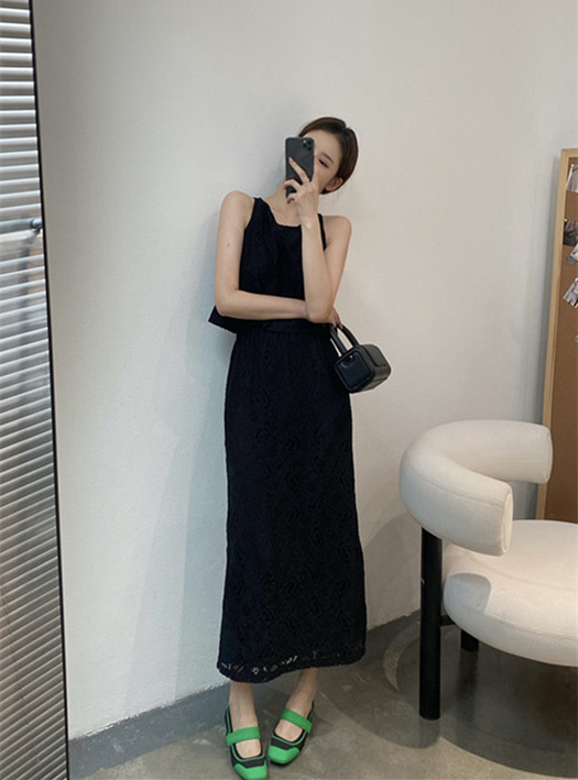 [modern 197] French retro flower temperament vest / sling (without necklace) 5855a\lsl
