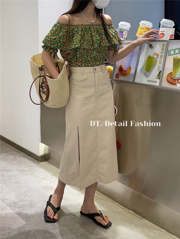 [DT] Korean style A-line split skirt (only selling skirt) c9780\lwy