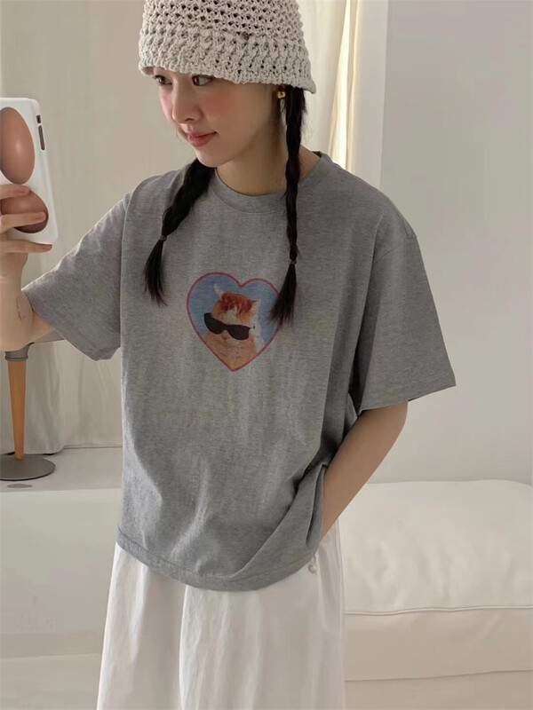[malt] cat fashion printed short sleeve T-shirt 3134\xyj