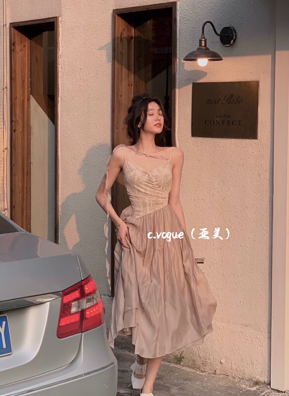 [c.vogue] French retro suspender dress 5818\pcz