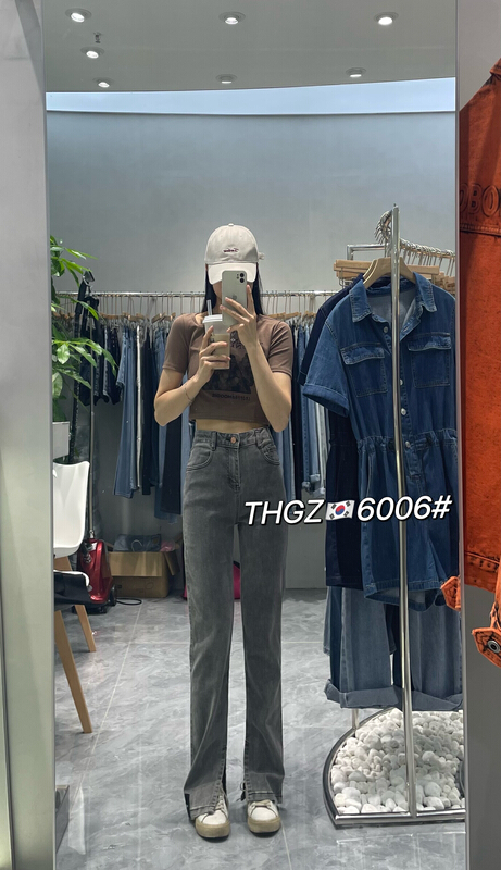 [fairy tale princess] inside split label straight tube floor dragging jeans s6006\hjy