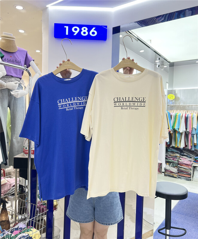 [1986] simple letter printed Casual Short Sleeve T-shirt f3118\lsl