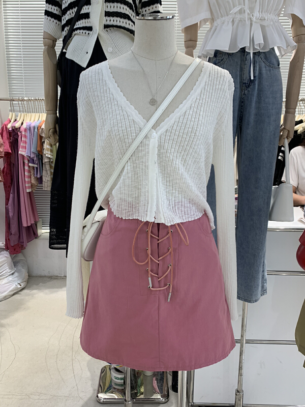 [gogoing] strap design high waist skirt 7932\y
