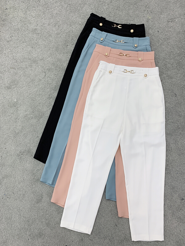 Original price 73.32! [style] temperament metal button slim fitting pants ys1-8382\jhy