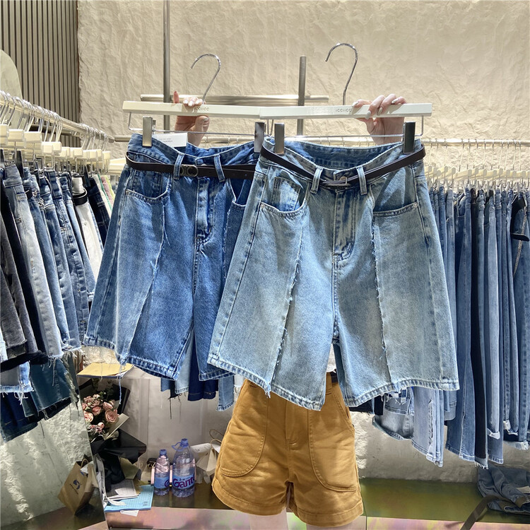 [icciicc] Korean version of versatile casual 5-point denim shorts (without belt) 900380\cls