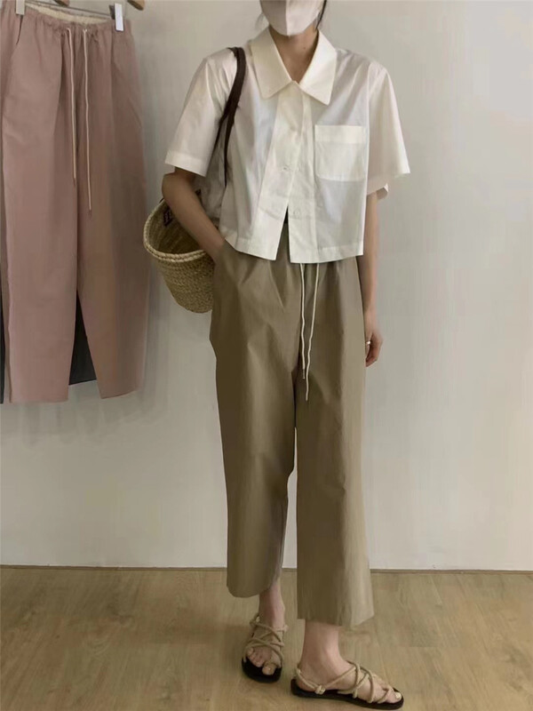 [malt] elastic waist loose and thin versatile casual pants 3146\xyj