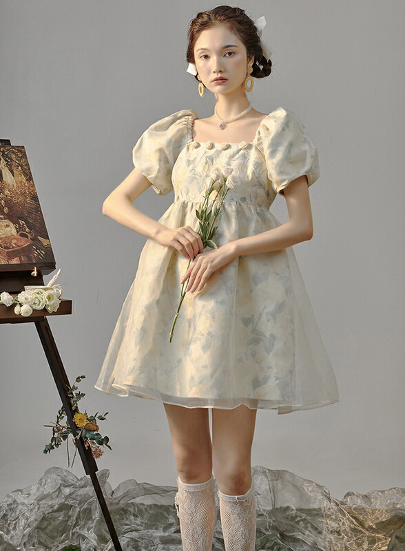 [AC] gentle wind tea break French first love sweet dress 06958\jj