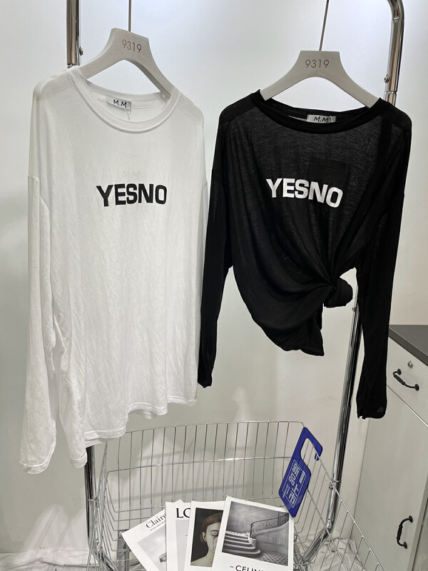 [9319] round neck simple letter sunscreen shirt 8091\l