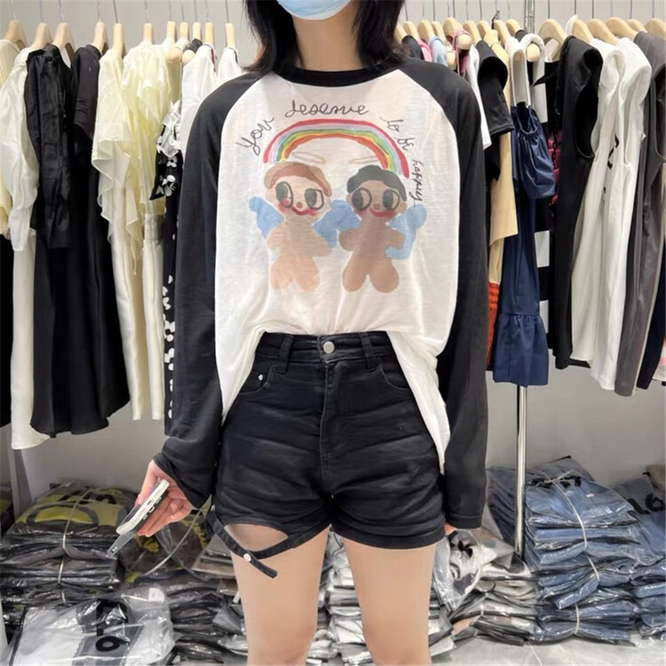 [Naikan Nik] Korean loose print sunscreen shirt 9765\gyj