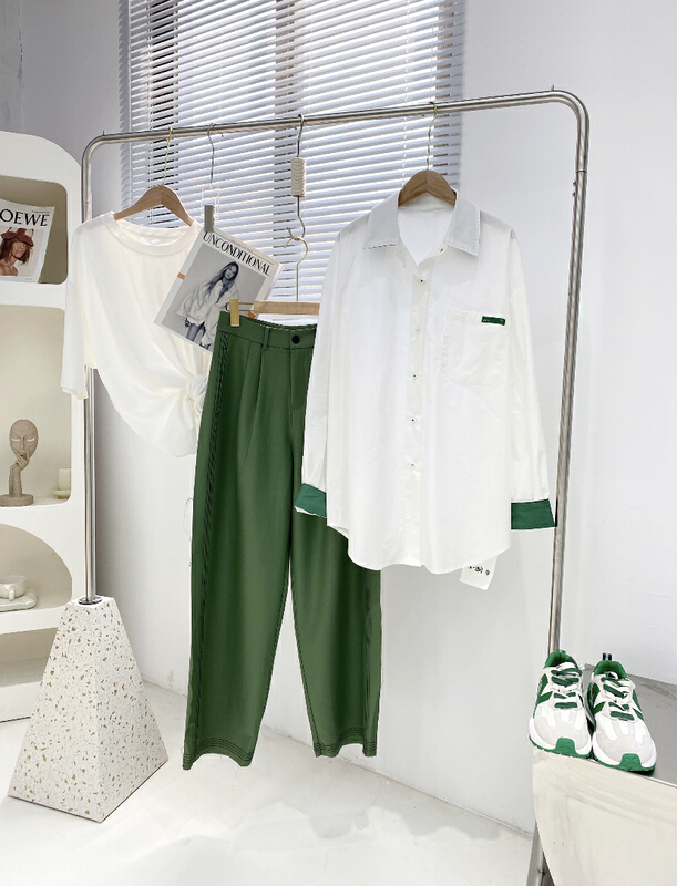 Cxdhh/ new year in early spring! [strict selection - planting grass and trees] Korean loose contrast shirt ys1-xc8-2807\xj