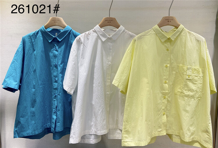 [ninestone nine stones] single breasted clean comfortable shirt 261021\l