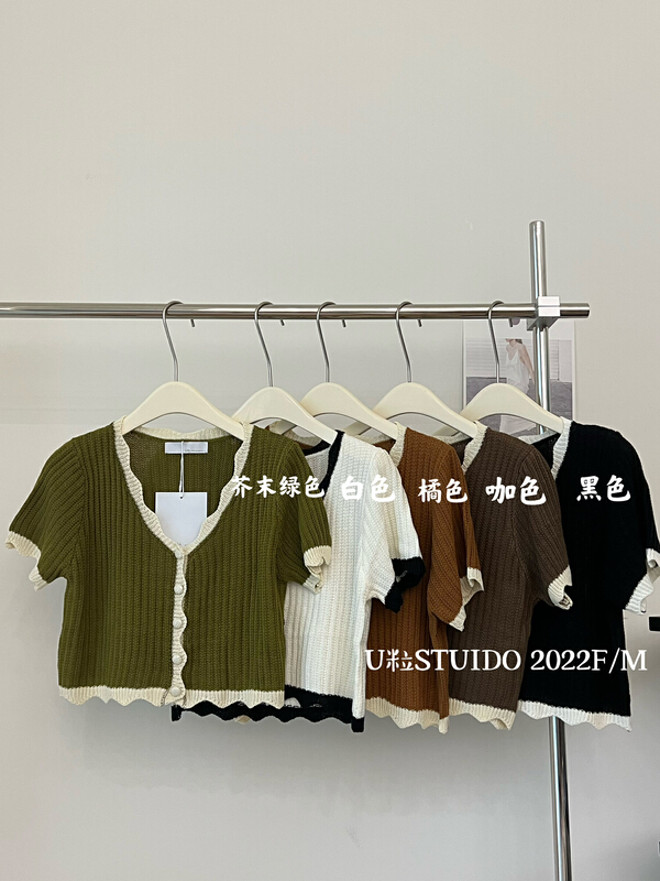 [U grain] agaric lace single breasted sweater 3201\hbx