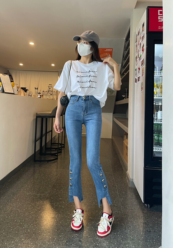 [en Xi'er] irregular fashion versatile jeans ehl2601 \l