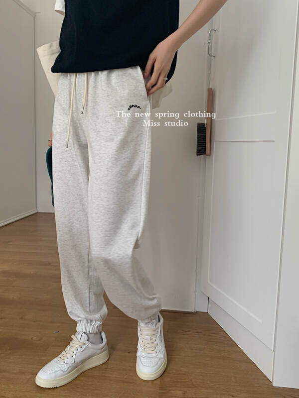 Original price: 62.04! [miss miss home] embroidered letter drawstring casual pants 8y036