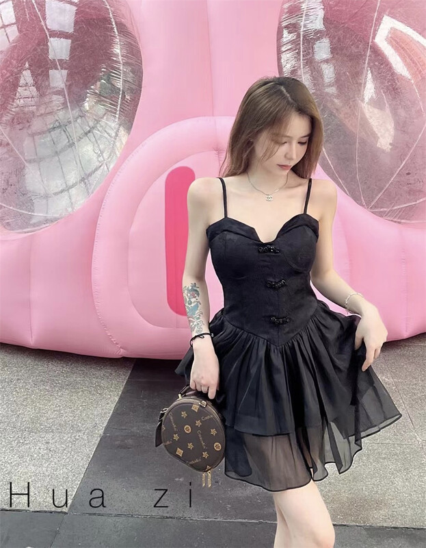 [huazi] sleeveless pleated slim dress 912\jj