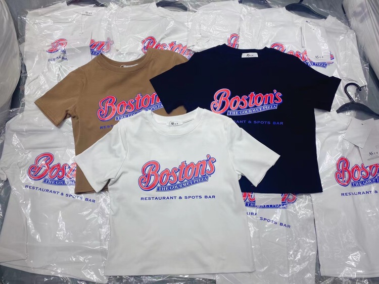 [as eschamp] letter printed Pullover long sleeve T-shirt 2592 \wtt