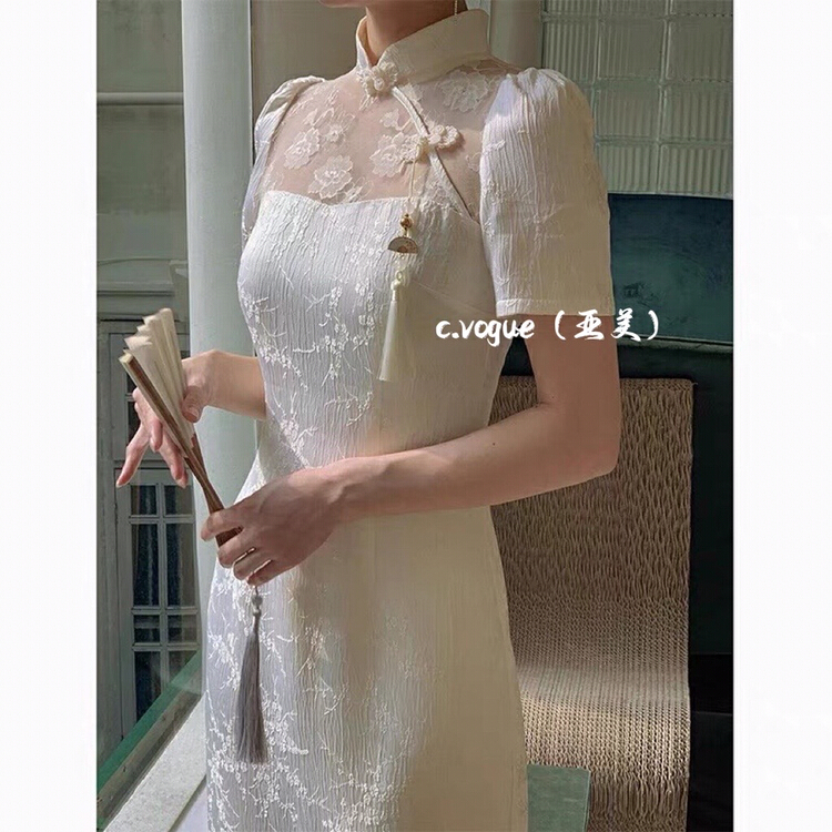 [c.vogue] temperament Chinese style waist dress 3978\pcz