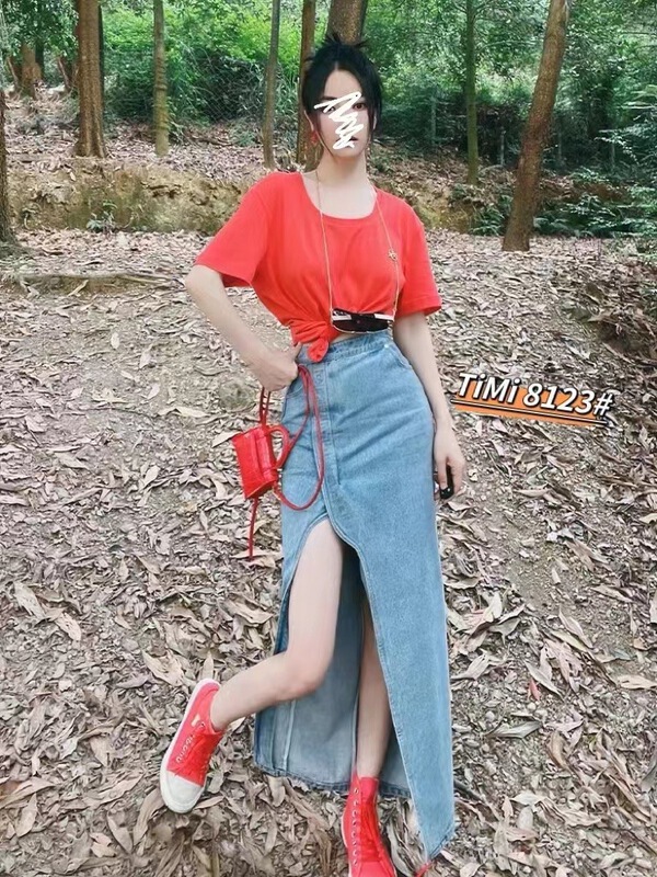 [TIMI] slit slim fashion skirt 8123\lsw