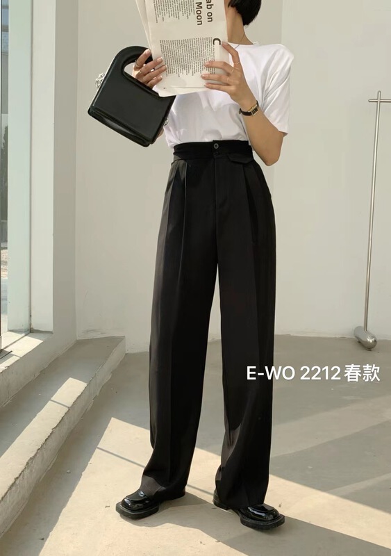 New year in early spring! [e-wo] simple solid color wide leg trousers (without belt) ys1-2212\lsw