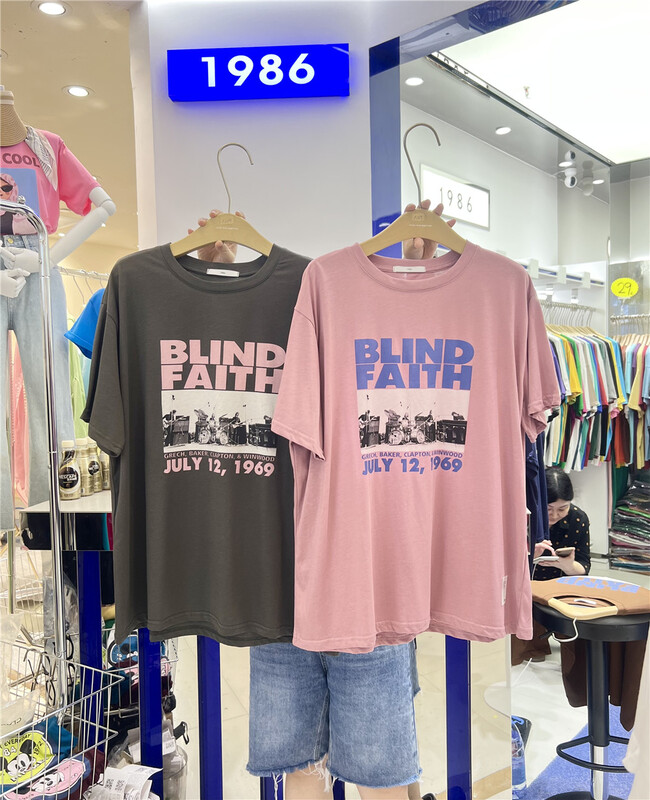 [1986] Korean print short sleeve T-shirt f2339\lsl