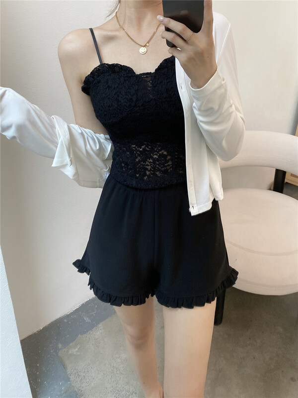 [modern 197] pure style and versatile cut out LACE VEST / sling 5609\lsl