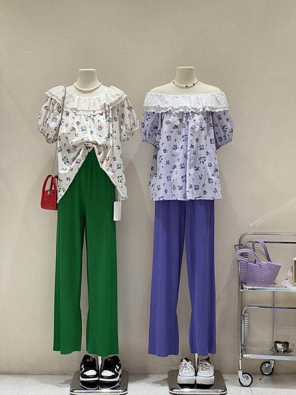 [kJ] Korean version simple knitted side slit casual pants 8320-1\zxl