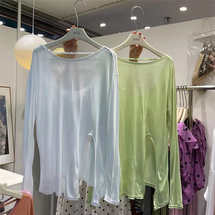Original price 43.99! [gill] lazy style solid color versatile sunscreen shirt 6059\zjy