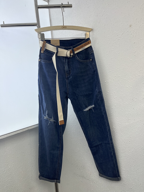 [okd] comfortable and versatile simple jeans (with belt) 52682\zxl