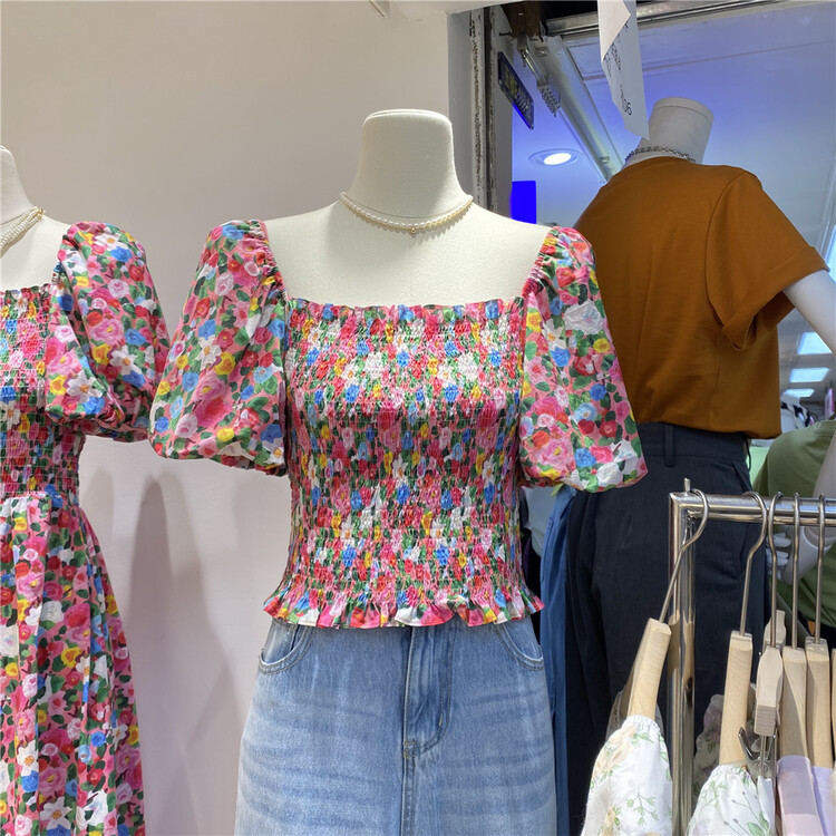 [of white] short sleeve Pullover floral shirt 881578\hjy
