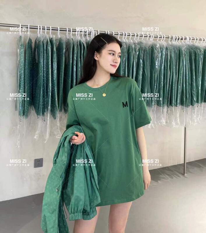 [miss Zi] letter embroidery fashion short sleeve T-shirt 2619\zxl