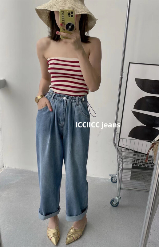 [icciicc] loose straight Harlan skinny jeans 900391\cls