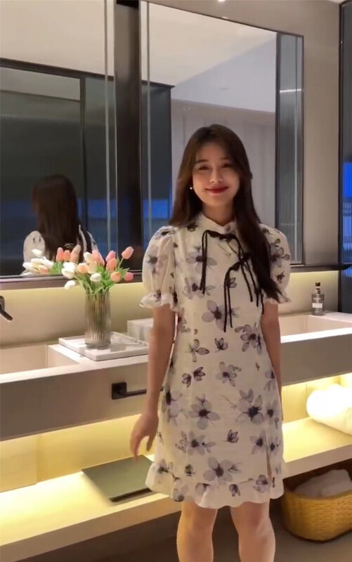 [AOT] little woman's Retro flower thin dress 5562\xyy