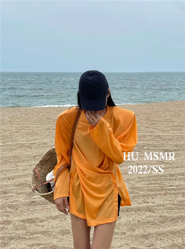 [Hu] Korean casual loose long sleeve sunscreen shirt 8031\ozq