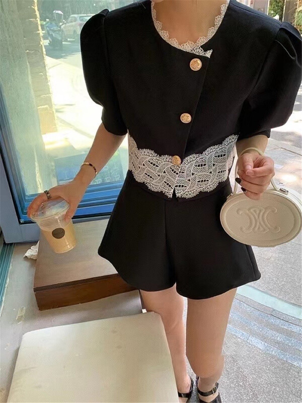 [Linna] small fragrance temperament lace short shirt 6917\zxx