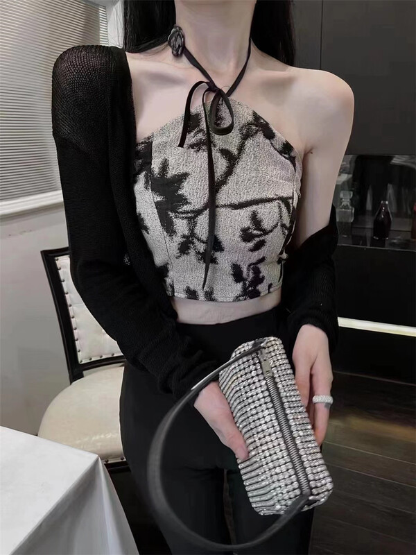 [Bingbing] flower sexy vest + simple and versatile blouse set ys1-8295\xyj