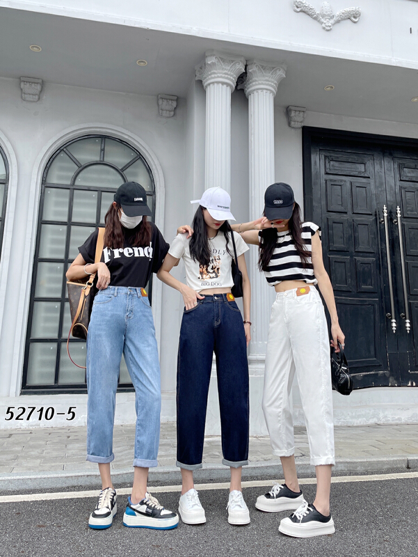 [okd] fashionable casual versatile smiling face LABEL JEANS 52710\zxl
