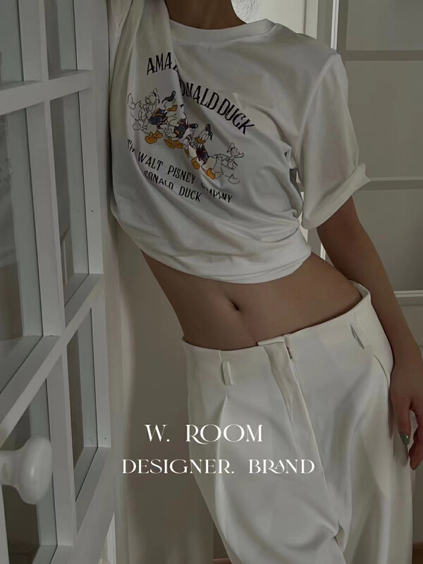 [w.room] casual cartoon printed short sleeve T-shirt 2113\zxl